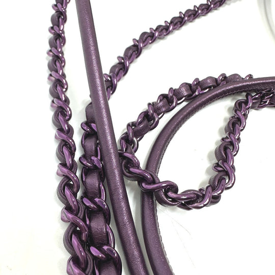 CHANEL Shoulder Bag AS3980 leather purple CHANEL22 Glitter All Purple Women Used Authentic