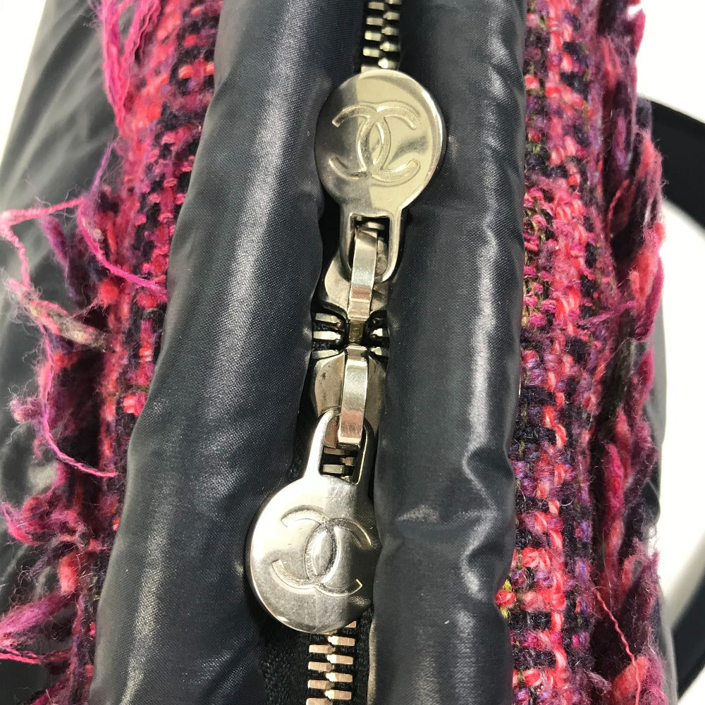 CHANEL Sling bag A57586 Nylon, Tweed Navy Shoulder Bag Coconeige Women Used Authentic