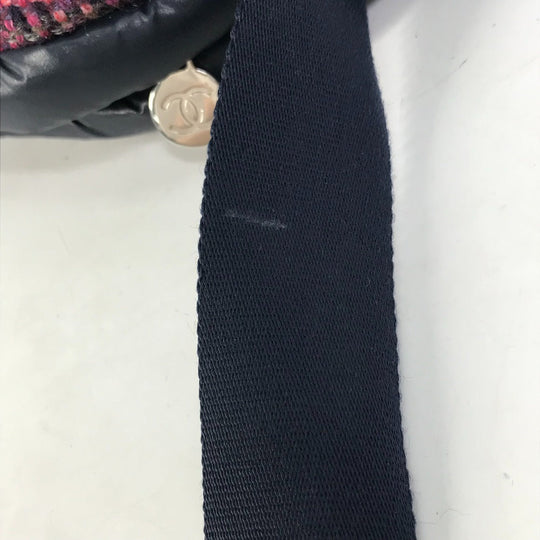 CHANEL Sling bag A57586 Nylon, Tweed Navy Shoulder Bag Coconeige Women Used Authentic