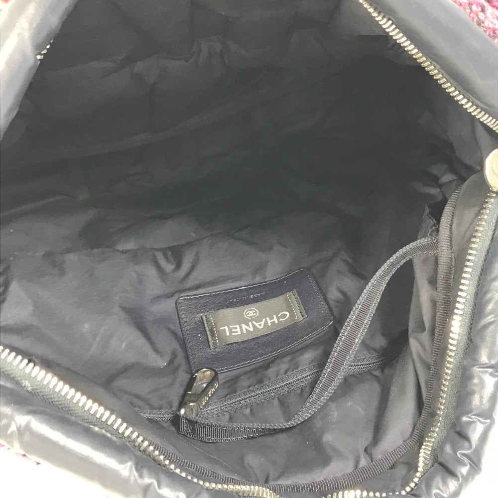 CHANEL Sling bag A57586 Nylon, Tweed Navy Shoulder Bag Coconeige Women Used Authentic