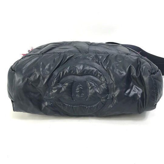 CHANEL Sling bag A57586 Nylon, Tweed Navy Shoulder Bag Coconeige Women Used Authentic