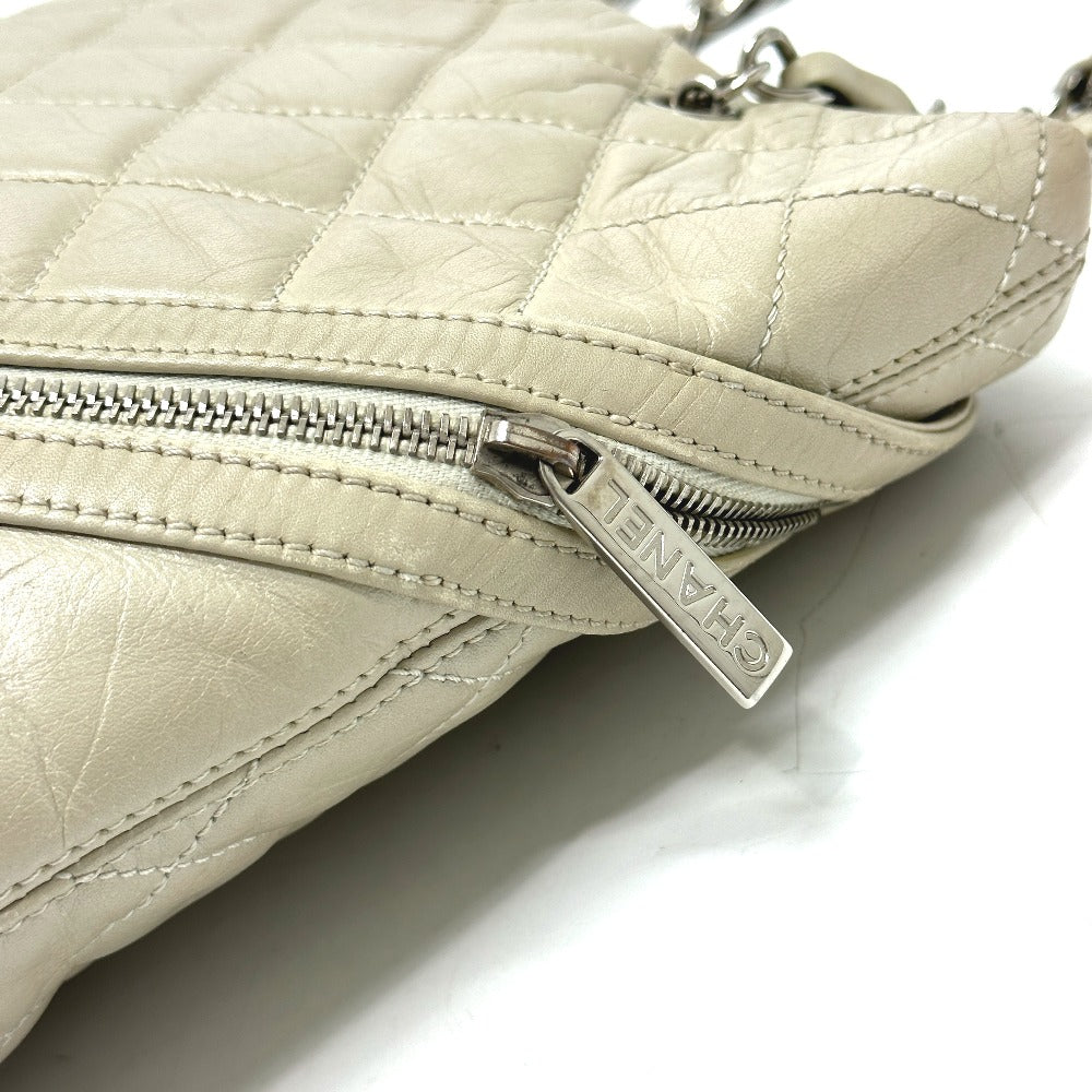 CHANEL Shoulder Bag A34317 leather white Cambon Line Cotton Club CC COCO Mark Women Used Authentic