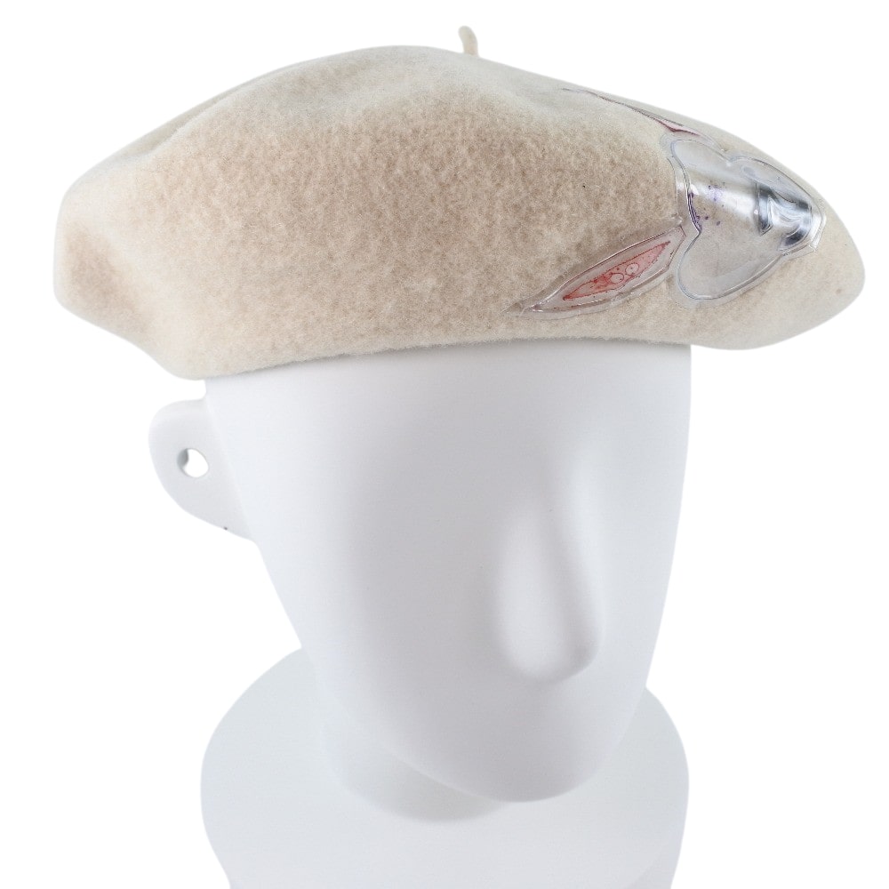 CHANEL Other hats wool White beret Women 50-55 Used Authentic