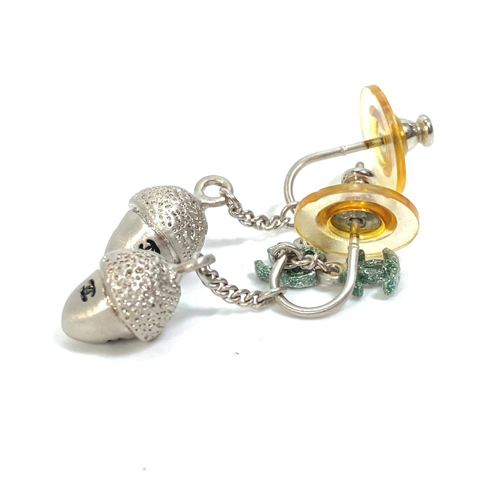 CHANEL Pierce metal Silver Accessories Acorn Women Used Authentic