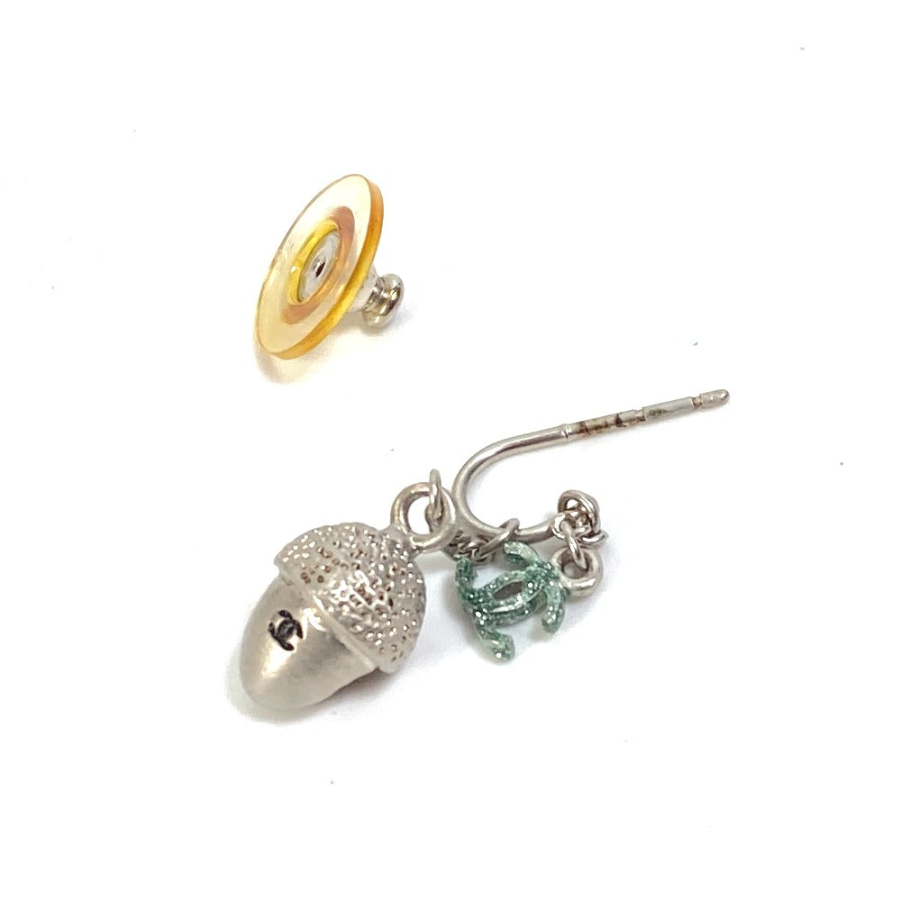 CHANEL Pierce metal Silver Accessories Acorn Women Used Authentic