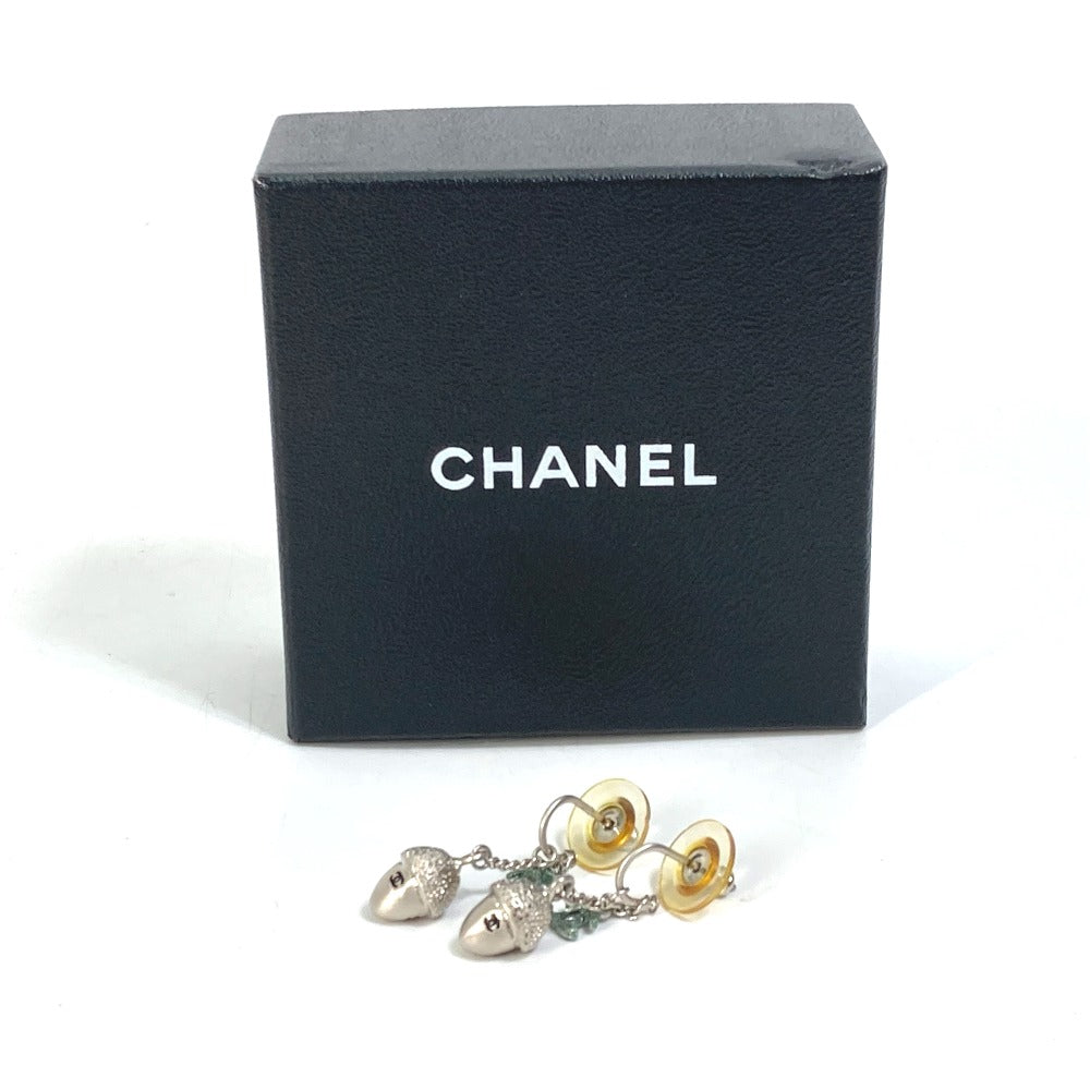 CHANEL Pierce metal Silver Accessories Acorn Women Used Authentic