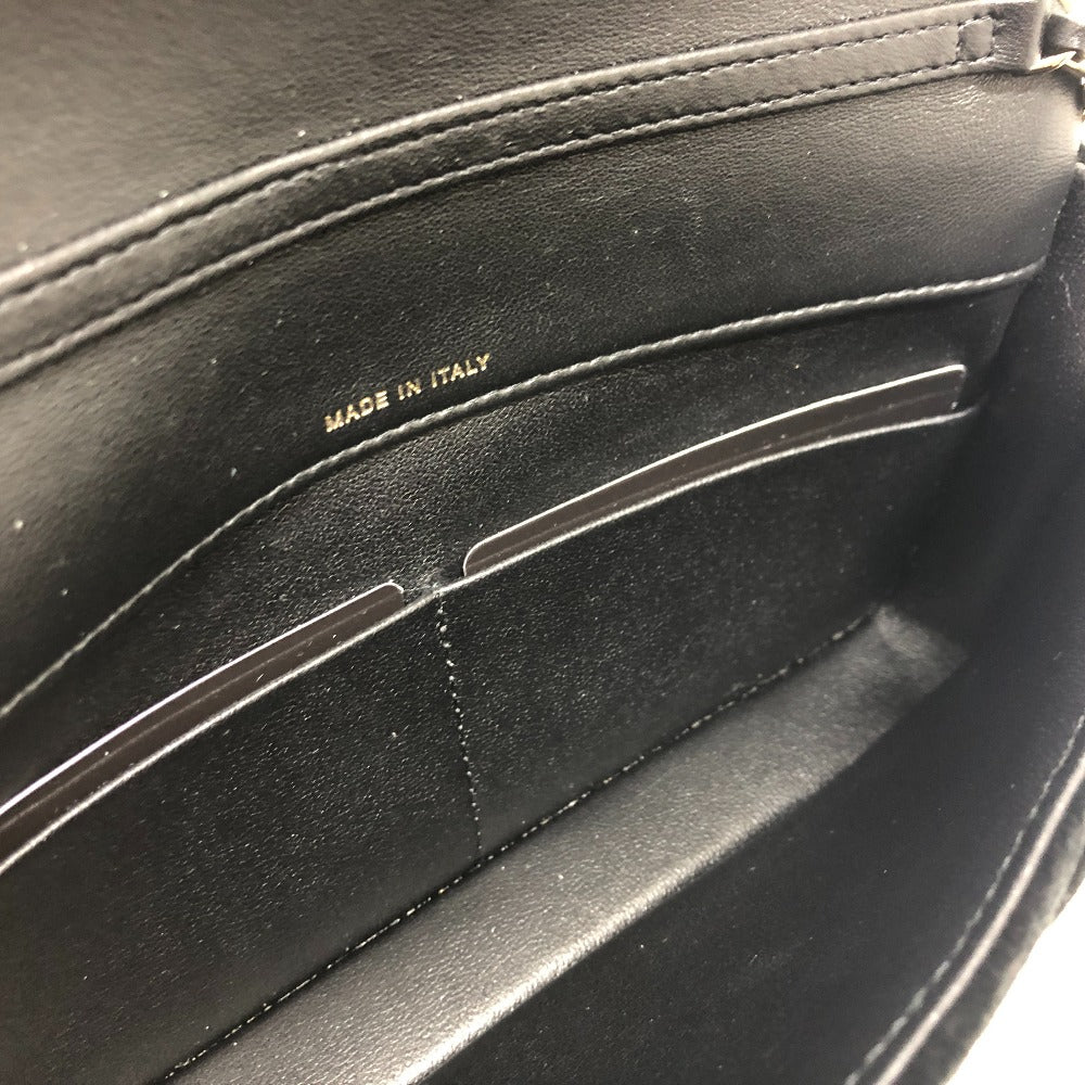 CHANEL Shoulder Bag Velor black Velour Matelasse Women Used Authentic