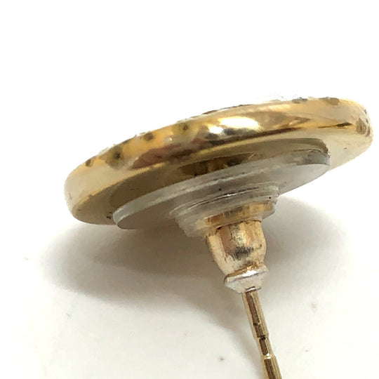 CHANEL Pierce B17C metal gold COCO Mark Matelasse Rhinestone Women Used Authentic