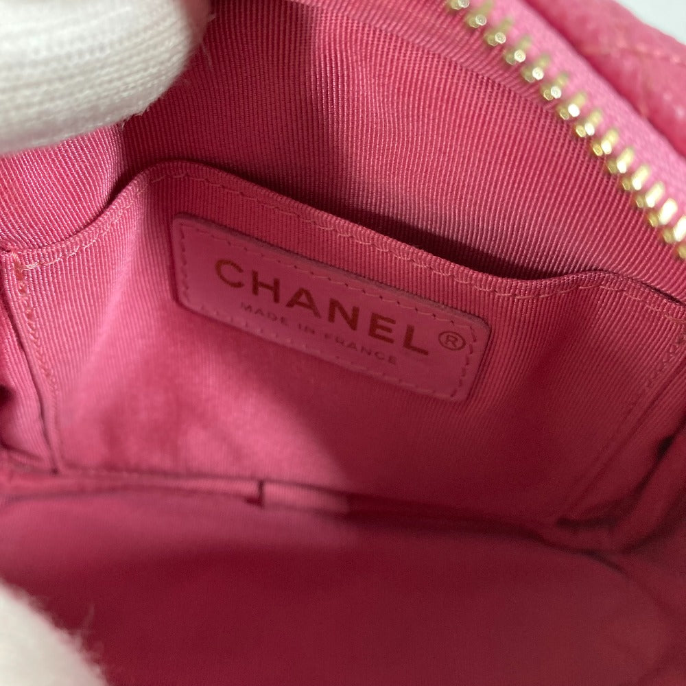 CHANEL Shoulder Bag Caviar skin pink Matelasse quilted Chain bag CC COCO Mark Women Used Authentic