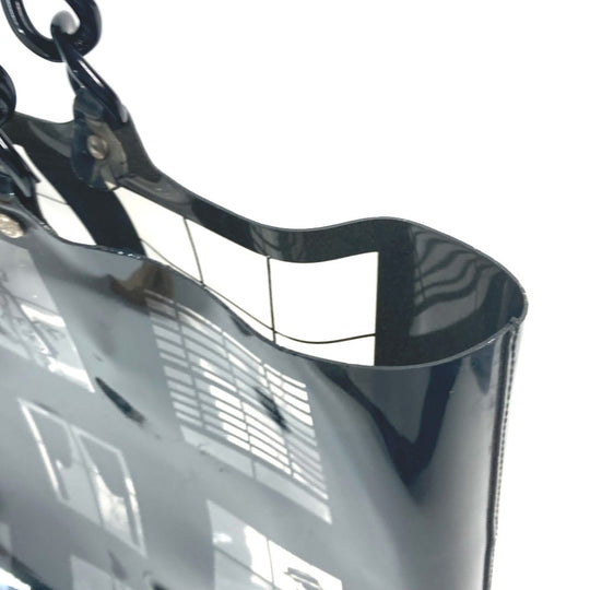 CHANEL Shoulder Bag Plastics black plastic chain window line Women Used Authentic