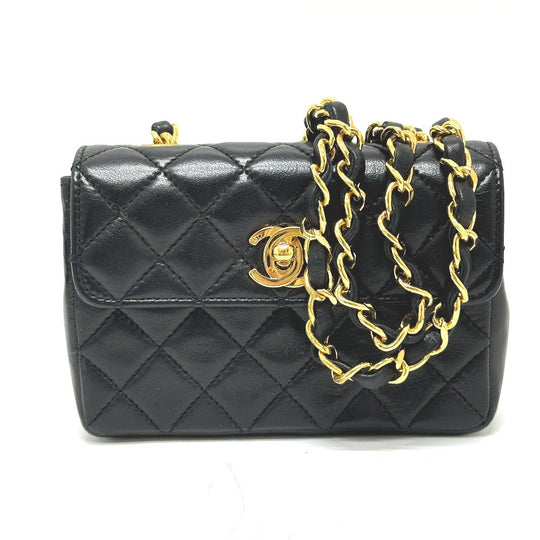 CHANEL Shoulder Bag 2208 lambskin black Mini matrasse