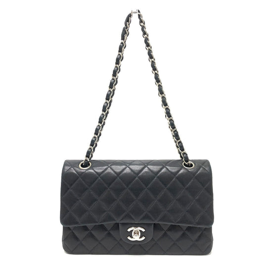 CHANEL Shoulder Bag A01112 lambskin black Matrasse 25 Women Used Authentic