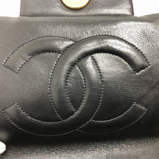 CHANEL Shoulder Bag A01094 lambskin black Matrasse COCO Mark Deca Matelasse 34 Women Used Authentic