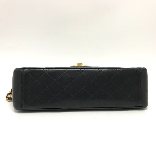CHANEL Shoulder Bag A01094 lambskin black Matrasse COCO Mark Deca Matelasse 34 Women Used Authentic