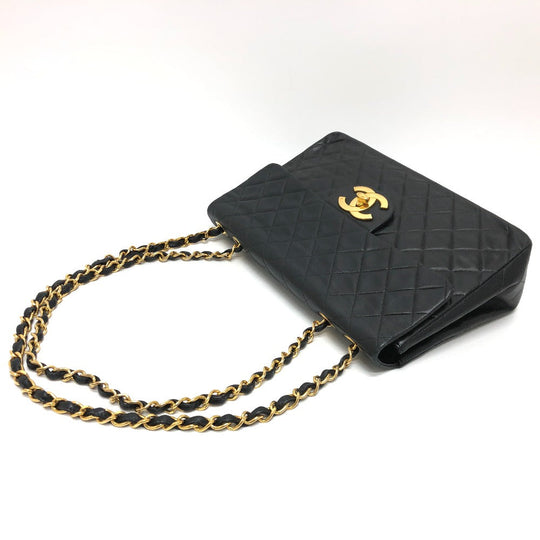 CHANEL Shoulder Bag A01094 lambskin black Matrasse COCO Mark Deca Matelasse 34 Women Used Authentic