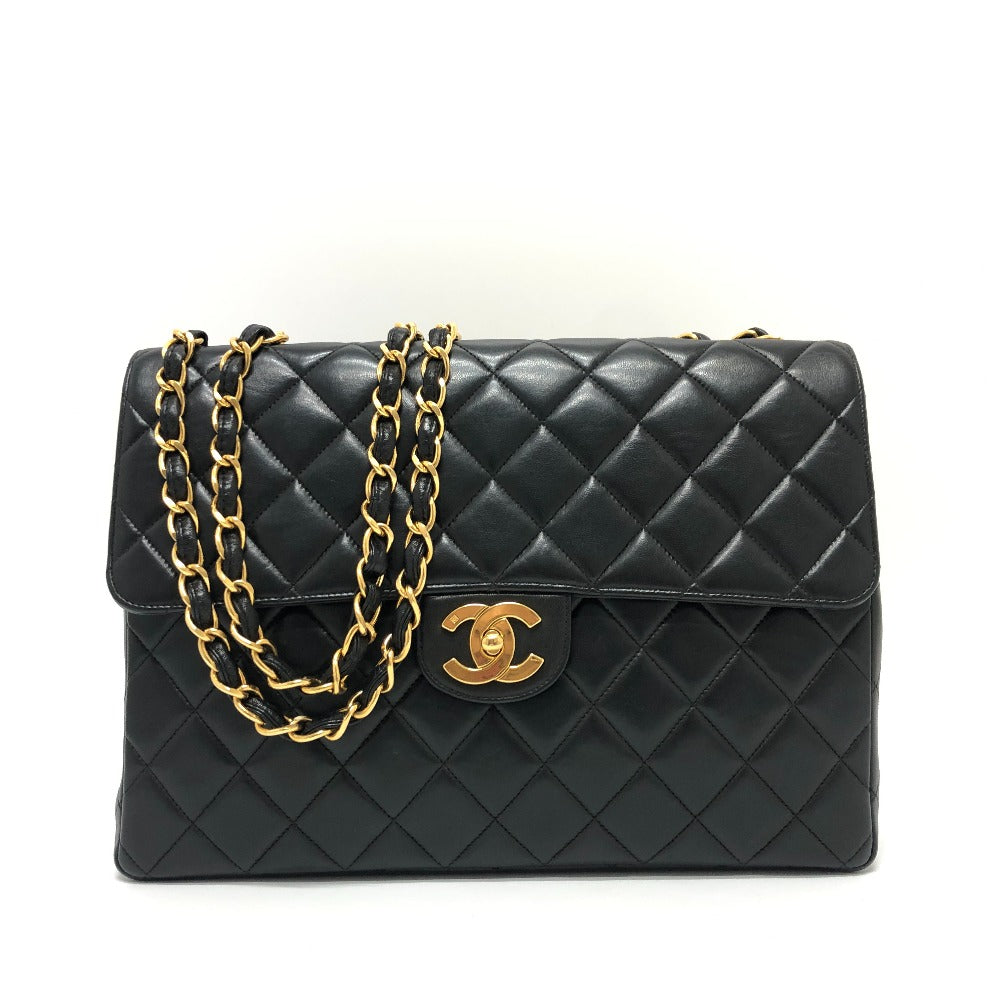CHANEL Shoulder Bag lambskin black Matrasse 30