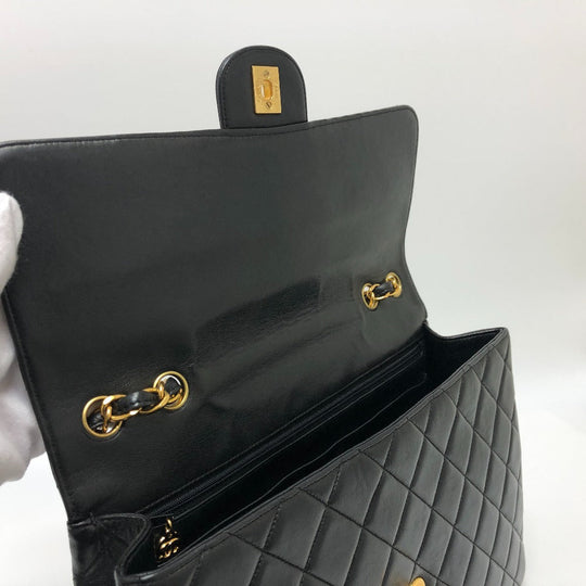 CHANEL Shoulder Bag lambskin black Matrasse 30