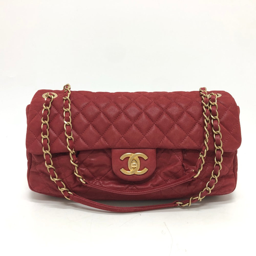 CHANEL Shoulder Bag Coated leather Red Matrasse 30 COCO Mark