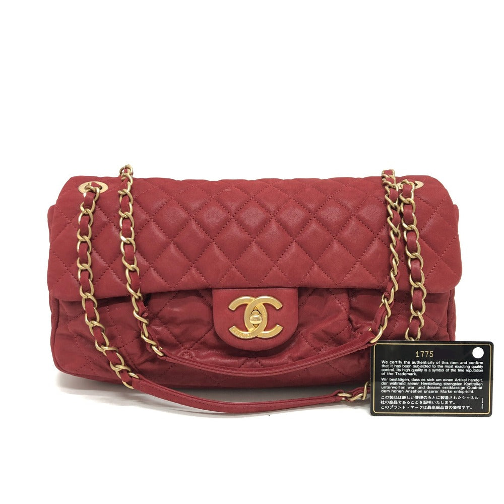 CHANEL Shoulder Bag Coated leather Red Matrasse 30 COCO Mark