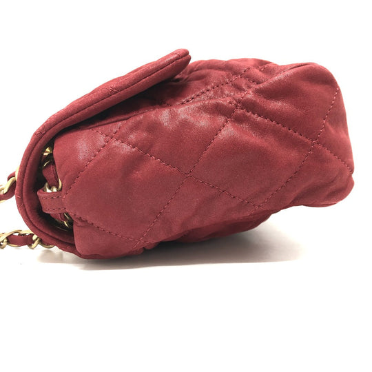 CHANEL Shoulder Bag Coated leather Red Matrasse 30 COCO Mark