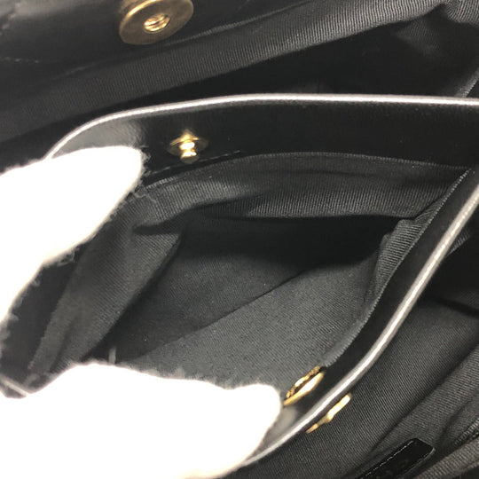 CHANEL Shoulder Bag AS3502 lambskin black COCO Mark CC Matelasse small shopping bag Women Used Authentic