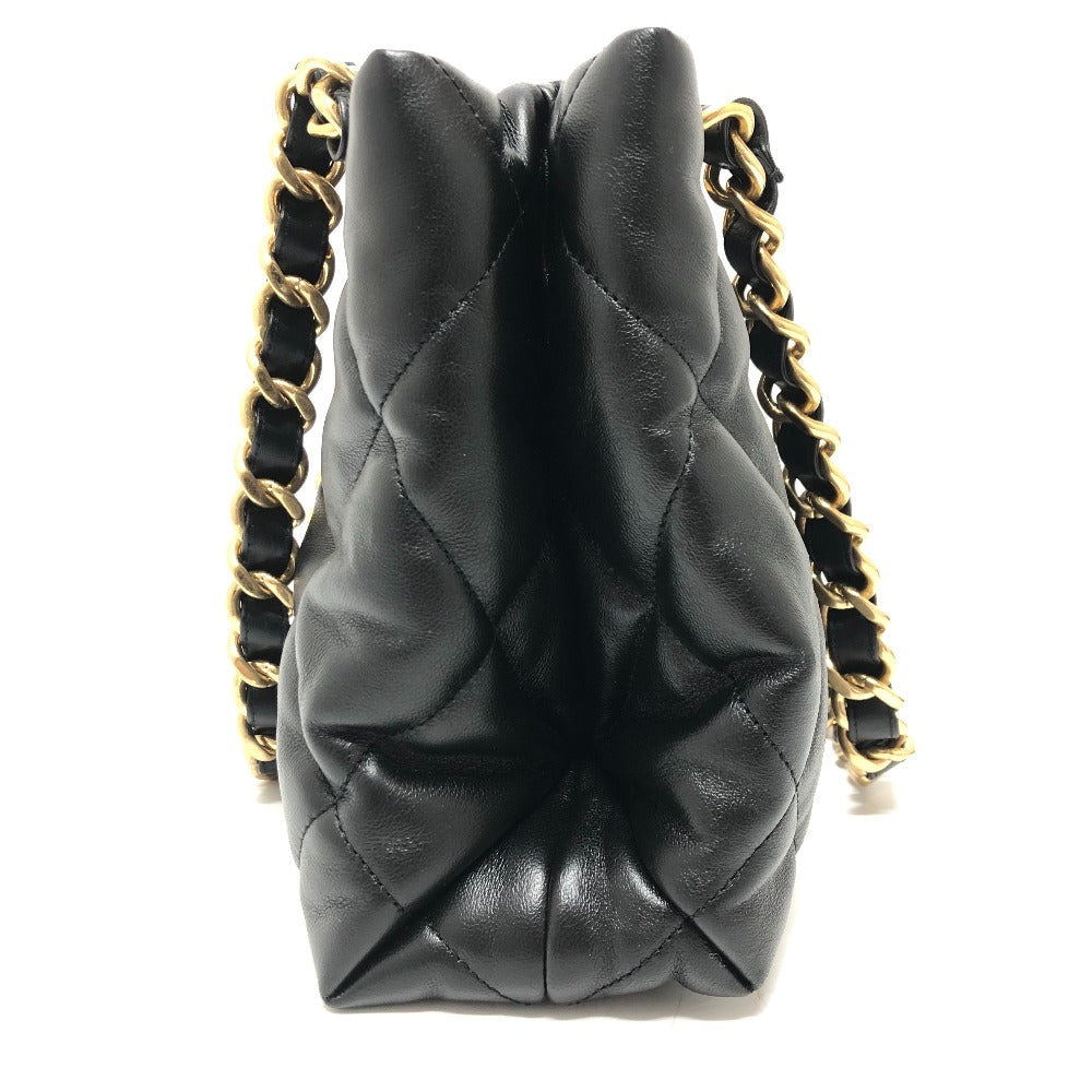CHANEL Shoulder Bag AS3502 lambskin black COCO Mark CC Matelasse small shopping bag Women Used Authentic
