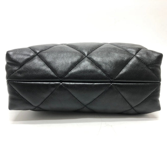 CHANEL Shoulder Bag AS3502 lambskin black COCO Mark CC Matelasse small shopping bag Women Used Authentic