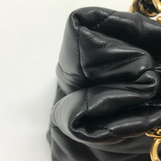 CHANEL Shoulder Bag AS3502 lambskin black COCO Mark CC Matelasse small shopping bag Women Used Authentic