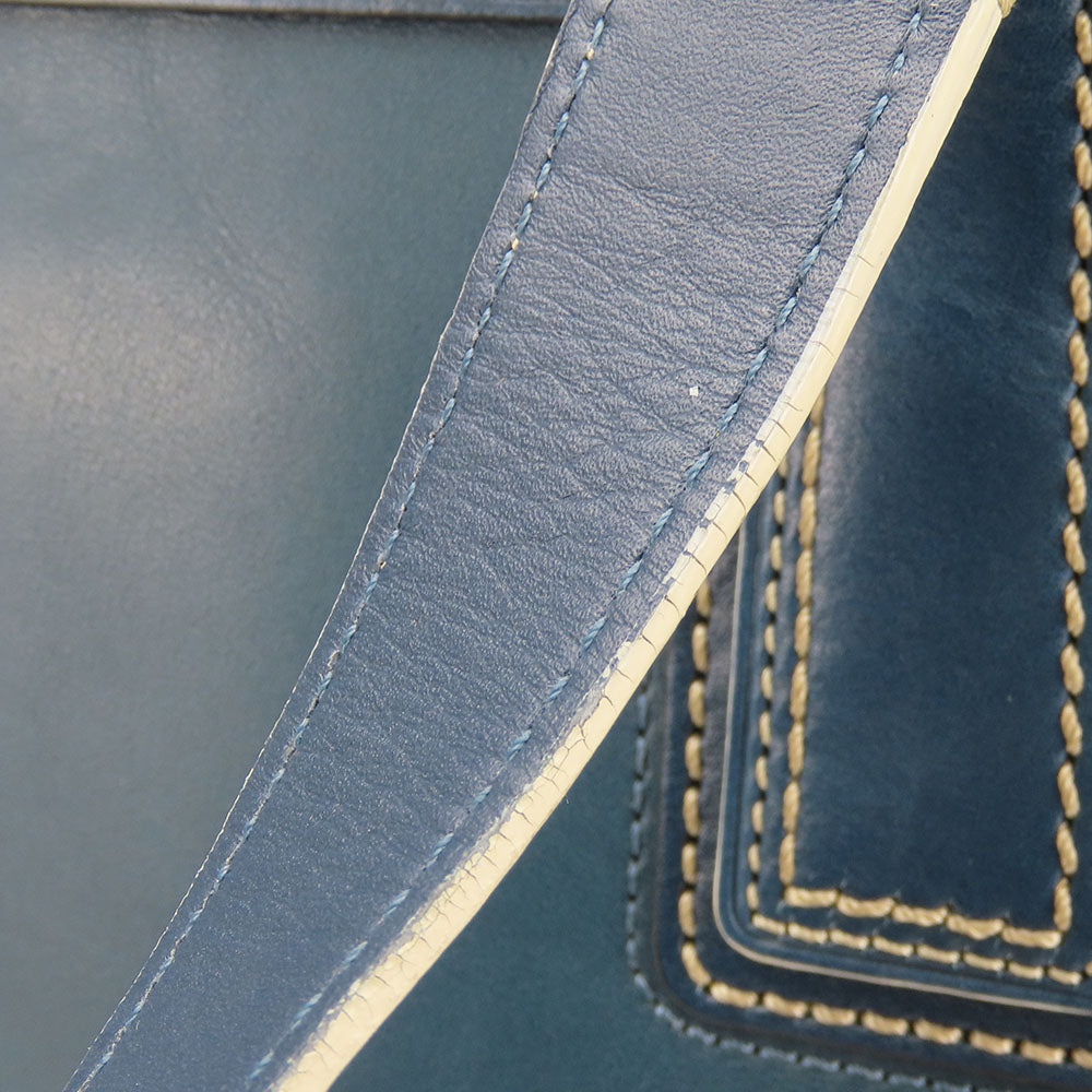 COACH Handbag 11609 Leather, Patent Leather blue Signature Women Used Authentic