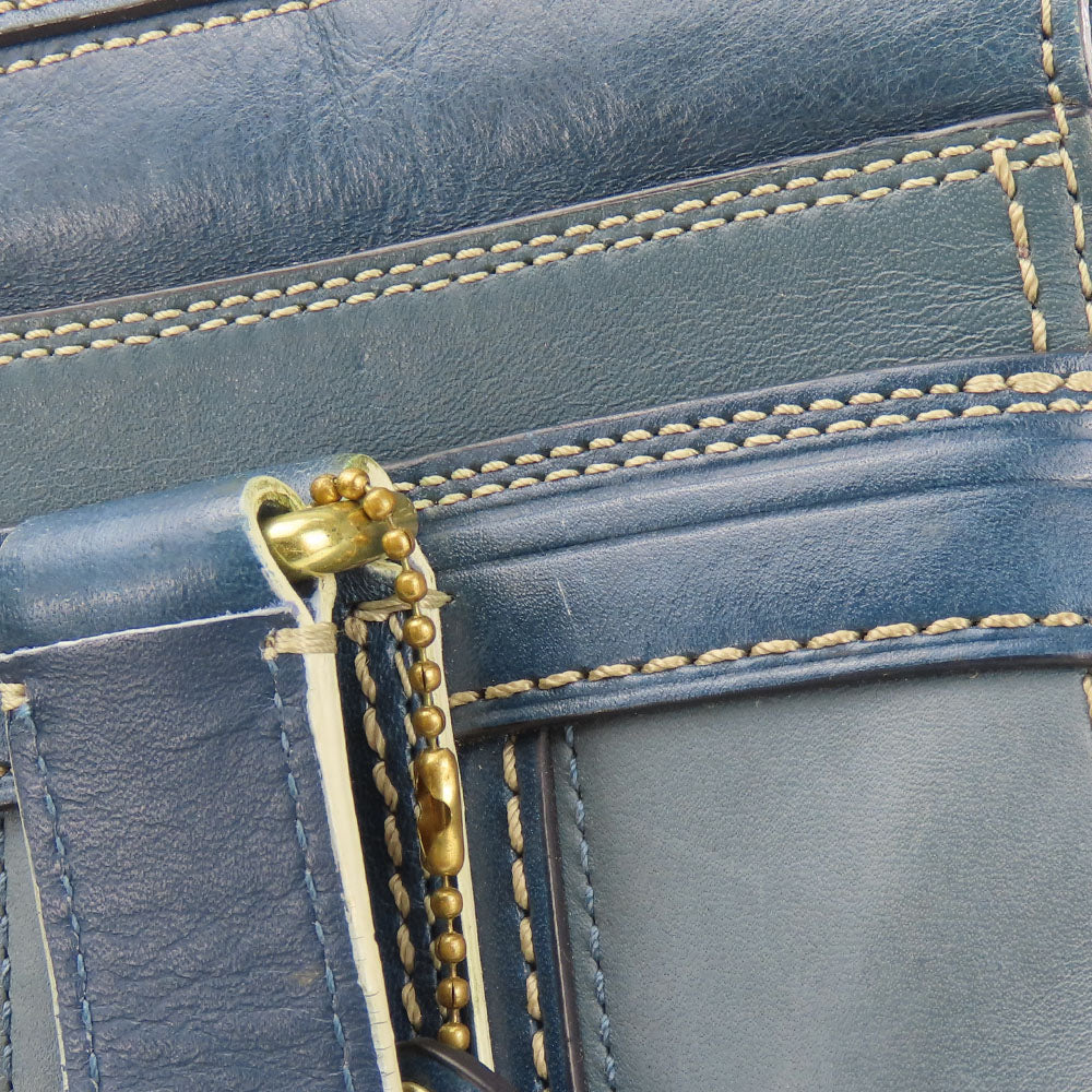 COACH Handbag 11609 Leather, Patent Leather blue Signature Women Used Authentic