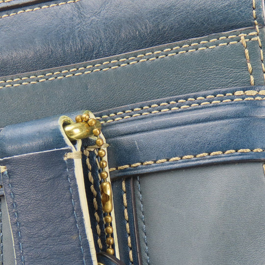 COACH Handbag 11609 Leather, Patent Leather blue Signature Women Used Authentic