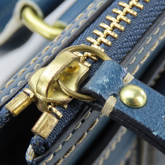 COACH Handbag 11609 Leather, Patent Leather blue Signature Women Used Authentic