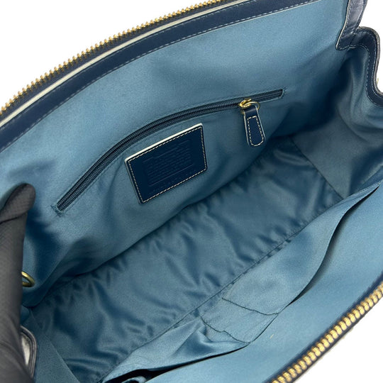 COACH Handbag 11609 Leather, Patent Leather blue Signature Women Used Authentic