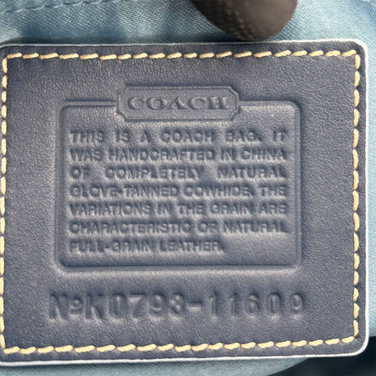 COACH Handbag 11609 Leather, Patent Leather blue Signature Women Used Authentic