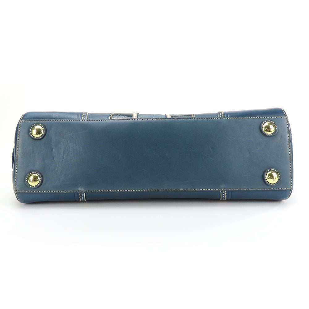 COACH Handbag 11609 Leather, Patent Leather blue Signature Women Used Authentic