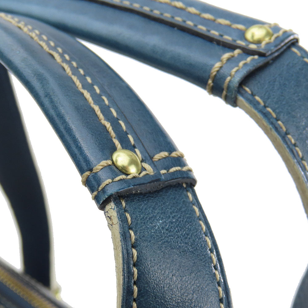 COACH Handbag 11609 Leather, Patent Leather blue Signature Women Used Authentic