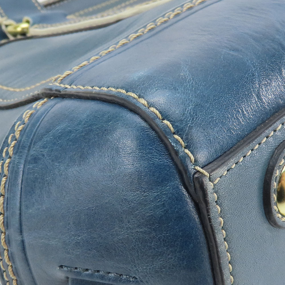 COACH Handbag 11609 Leather, Patent Leather blue Signature Women Used Authentic