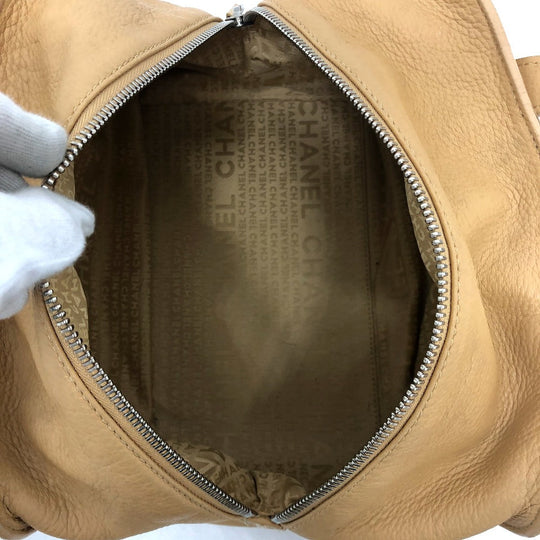 CHANEL Handbag leather beige COCO Mark Bolt