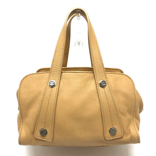 CHANEL Handbag leather beige COCO Mark Bolt
