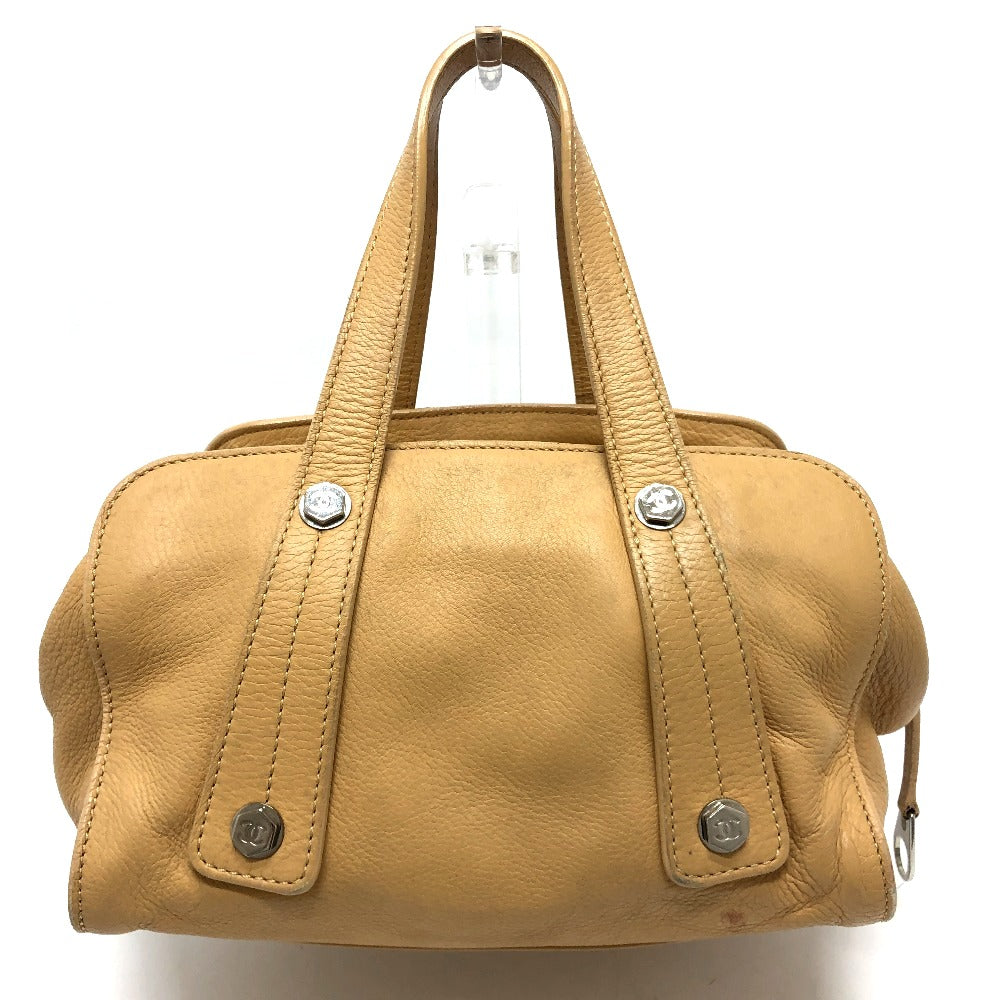 CHANEL Handbag leather beige COCO Mark Bolt