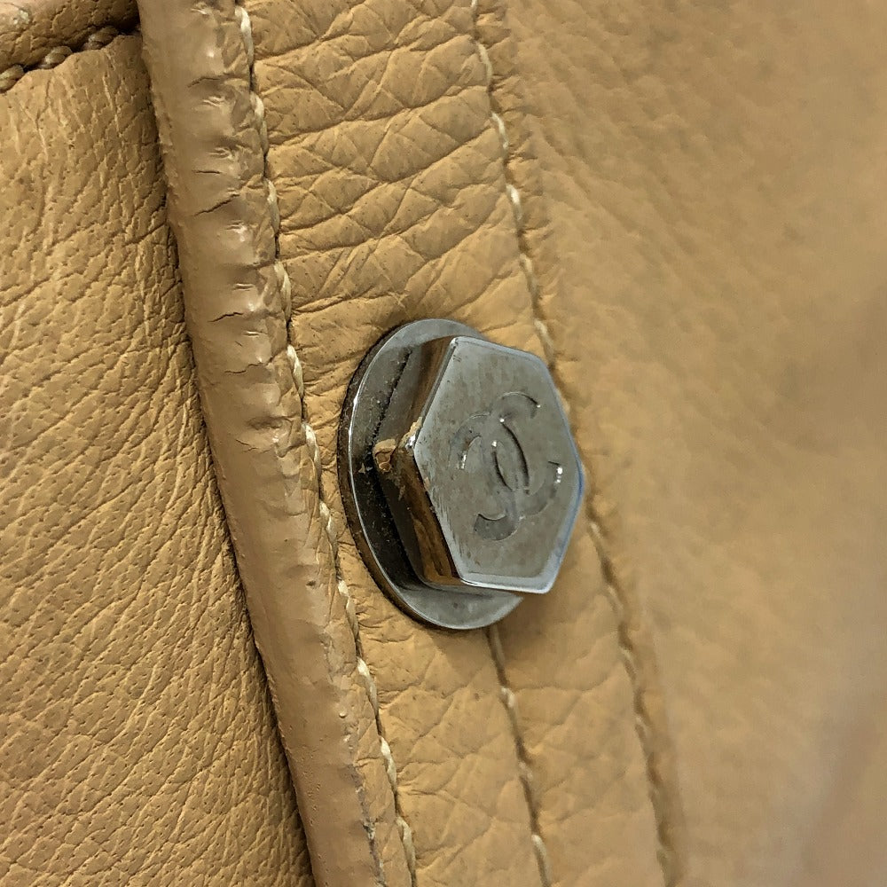 CHANEL Handbag leather beige COCO Mark Bolt