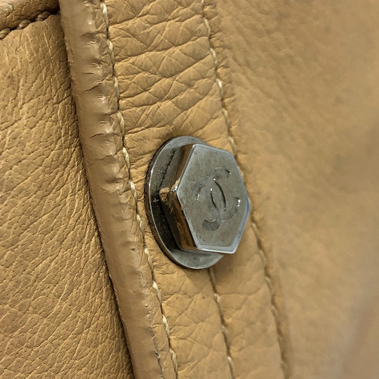 CHANEL Handbag leather beige COCO Mark Bolt