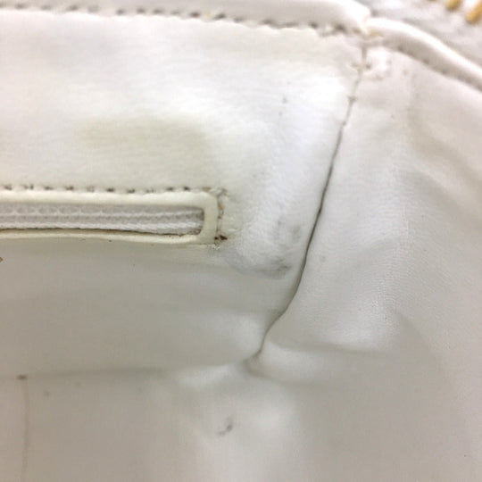 CHANEL Shoulder Bag lambskin white CC COCO Mark Matrasse Women Used Authentic