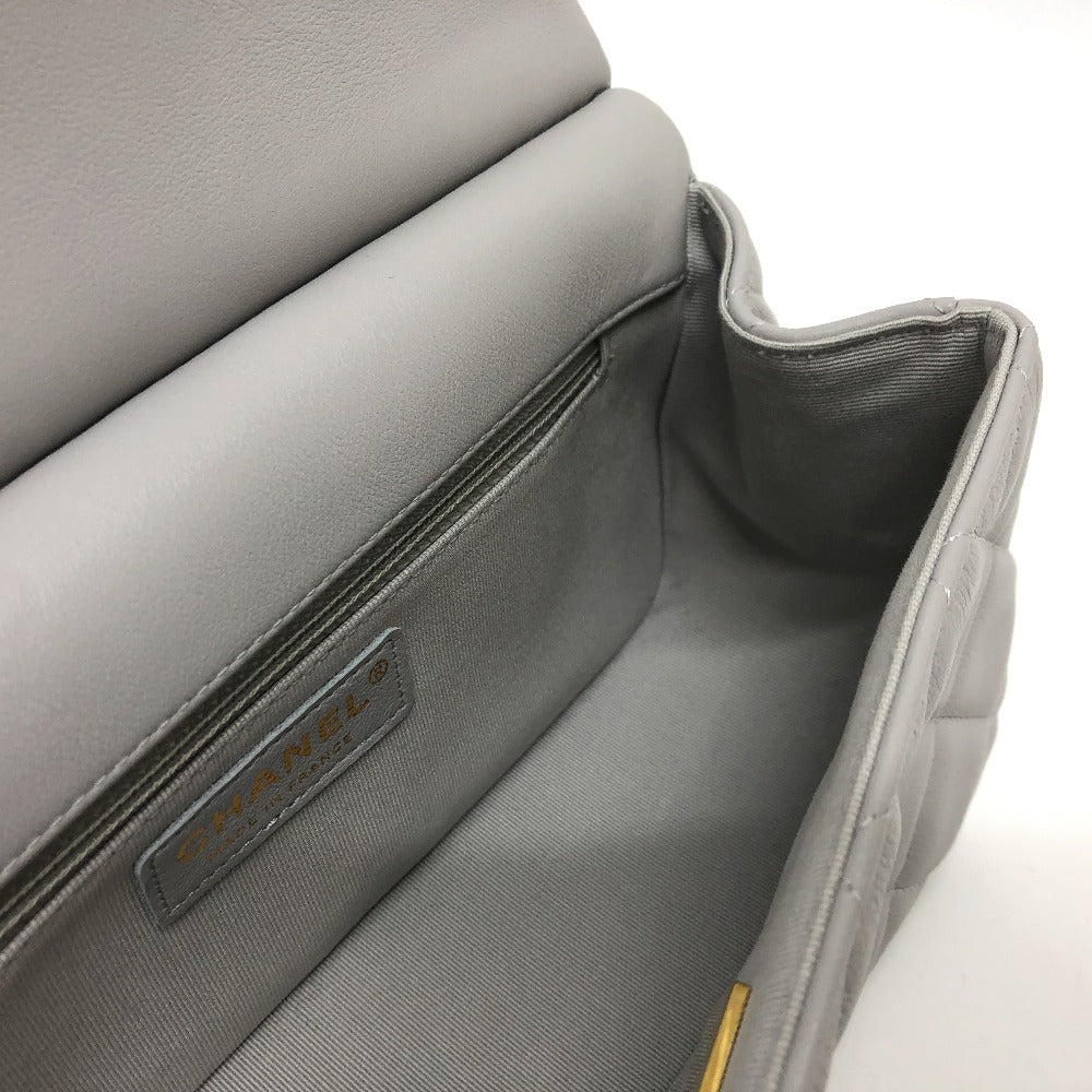 CHANEL Shoulder Bag lambskin gray Handbag Matrasse