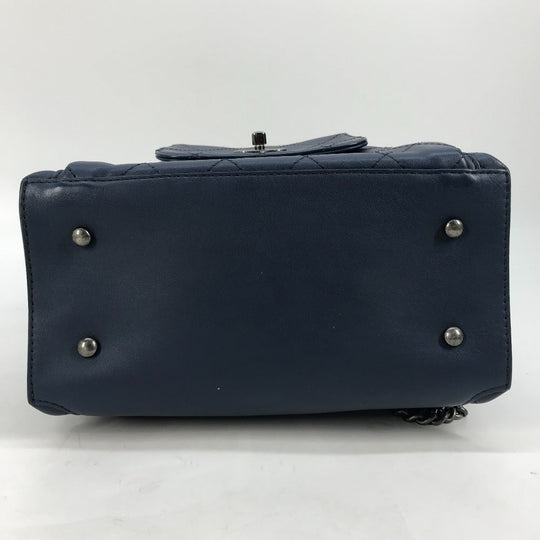 CHANEL Shoulder Bag leather blue Shoulder Matelasse CC COCO Mark Chain Women Used Authentic