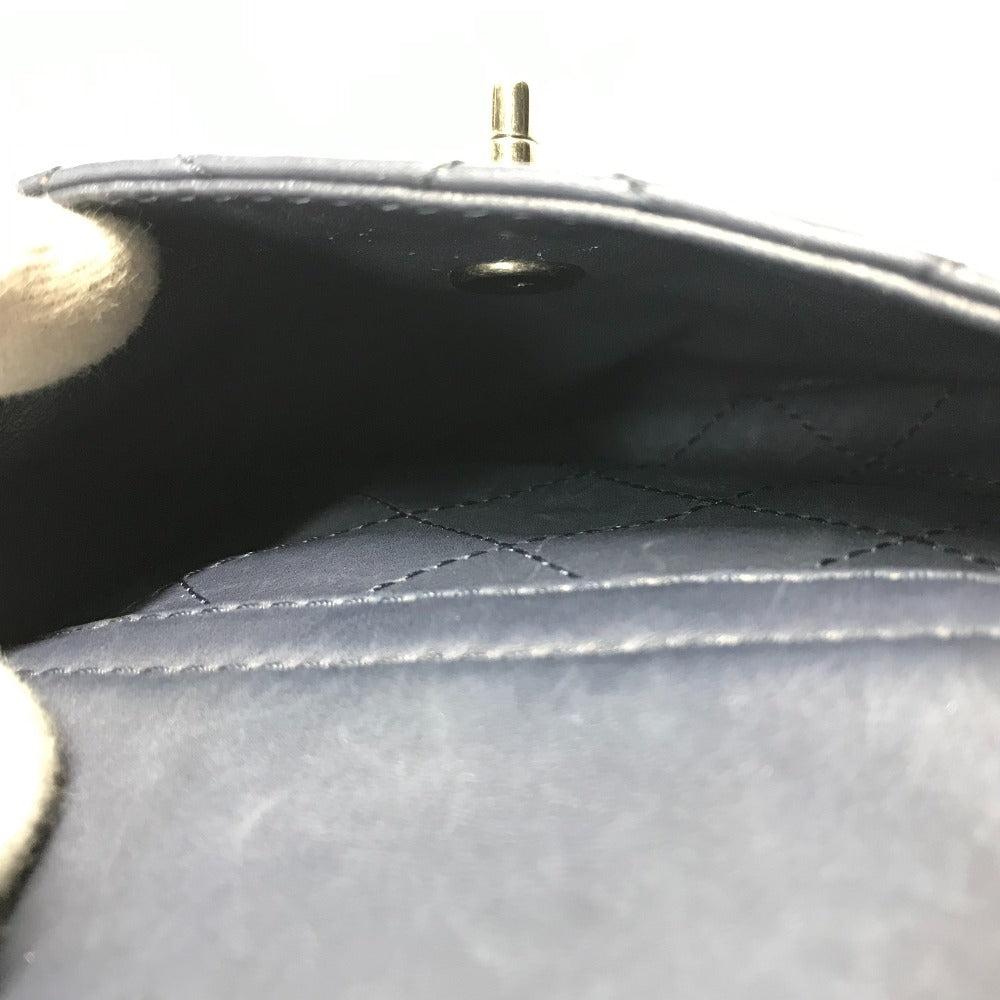 CHANEL Shoulder Bag leather blue Shoulder Matelasse CC COCO Mark Chain Women Used Authentic