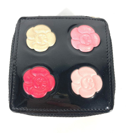 CHANEL Pouch enamel black Mirror mirror camellia palette