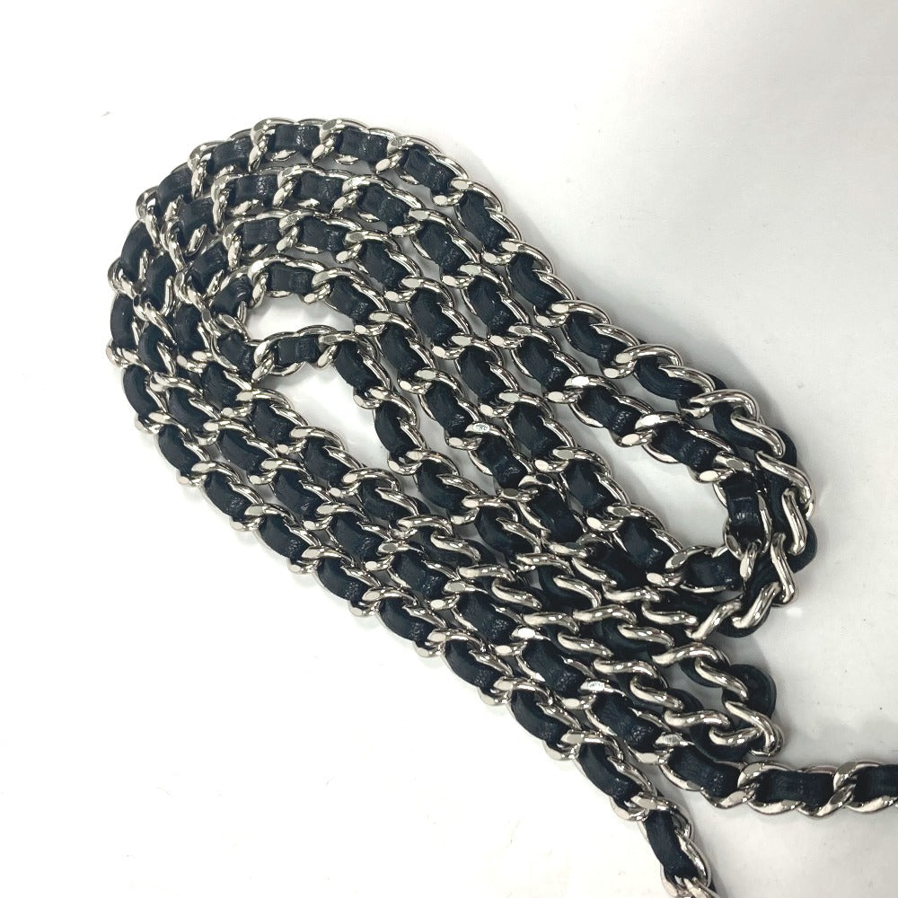 CHANEL Shoulder Bag Satin black bag pochette Lipstick Mirror CC COCO Mark Women Used Authentic