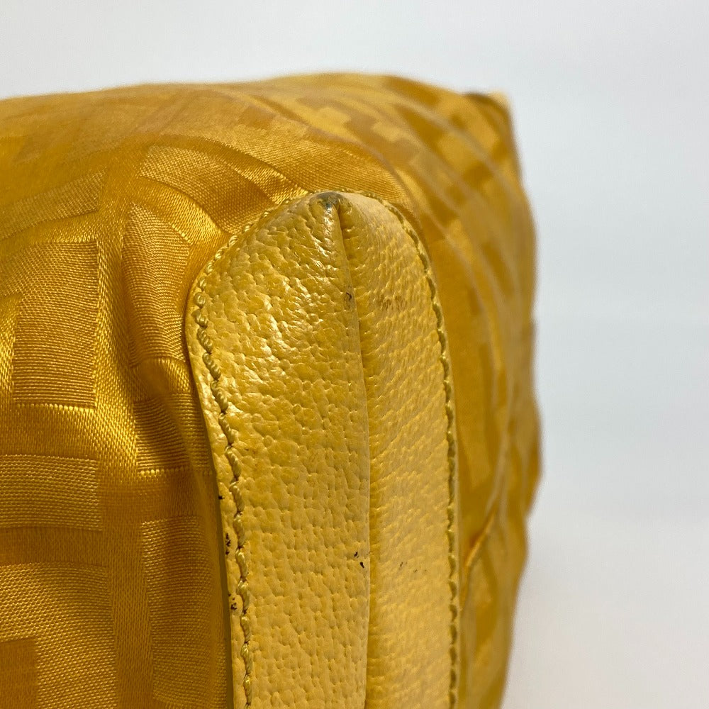 FENDI Handbag 8BH142 Nylon yellow FF Zucca Women Used Authentic