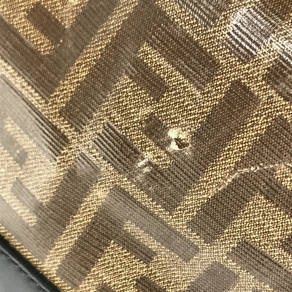 FENDI Tote Bag 8BH348 PVC, Leather Brown Zucca mens Used Authentic